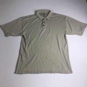 Tommy bahama cream polo golf shirt silk‎ cotton blend L C50